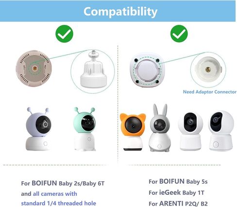 Baby Monitor Wall Mount Compatible with Hellobaby, Nooie, iFamily, OKAIDI, ANMEATE, Blemil and Baby Cameras with 1/4 Thread Connection, Adjustable Angle-Easy to Install (Camera Not Included) in Kuwait