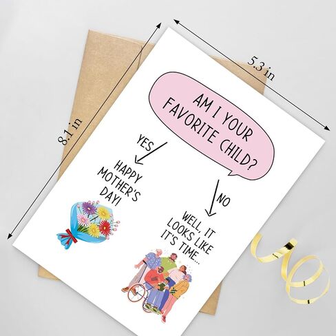 Favorite Child Mother's Day Card for Mom Grandma, Mothers Day Card from Child, Hilarious Mother's Day Card, Am I Your Favorite Child Card in Kuwait