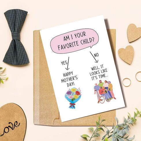 Favorite Child Mother's Day Card for Mom Grandma, Mothers Day Card from Child, Hilarious Mother's Day Card, Am I Your Favorite Child Card in Kuwait