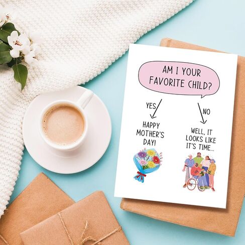 Favorite Child Mother's Day Card for Mom Grandma, Mothers Day Card from Child, Hilarious Mother's Day Card, Am I Your Favorite Child Card in Kuwait