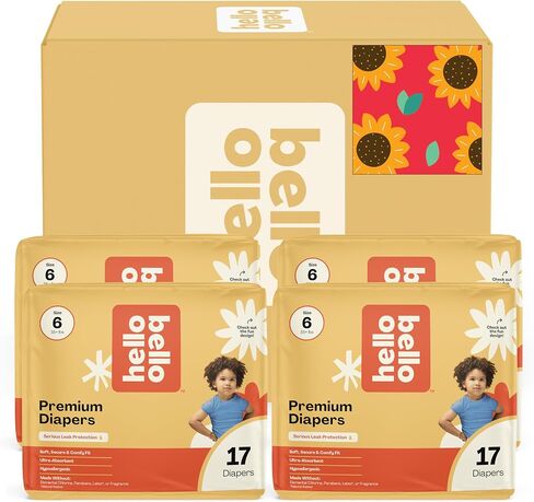 Hello Bello Diapers, Size 3 (14-24 lbs) Superstars - 100 Count Value Pack of Premium Disposable Baby Diapers, Hypoallergenic with Soft, Cloth-Like Feel in Saudi Arabia
