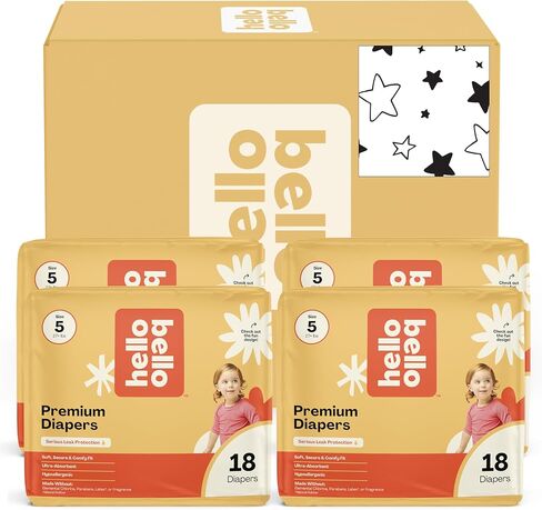 Hello Bello Diapers, Size 3 (14-24 lbs) Superstars - 100 Count Value Pack of Premium Disposable Baby Diapers, Hypoallergenic with Soft, Cloth-Like Feel in Saudi Arabia