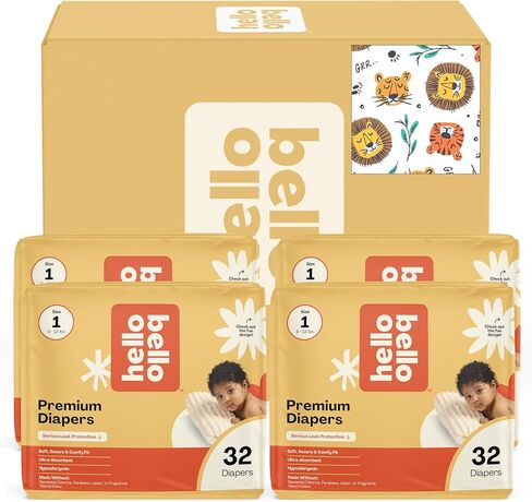 Hello Bello Diapers, Size 3 (14-24 lbs) Superstars - 100 Count Value Pack of Premium Disposable Baby Diapers, Hypoallergenic with Soft, Cloth-Like Feel in Saudi Arabia