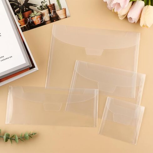 Baofali 30 PCS 9.4x3.9 بوصة طوابع وممولة تخزين جيوب قابلة للاستمتاع بأكياس ختم بلاستيكية واضحة التخزين لتخزين مموت الحرف اليدوية لبطاقة الورق DIY. in Kuwait