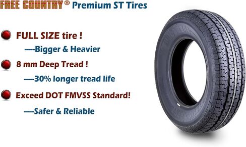 Free Country Trailer Tire Wheel Assembly ST175/80R13 8-Ply D 97M 5 Lug on 4.5" PCD White Spoke Wheel in Saudi Arabia