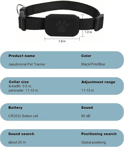 Dog Tracker Cat Tracker, Waterproof Tracker for Pet Only iOS,Pet Anti-Lost Device Location Tracking Collar, Works Worldwide with Any Collar, No Other Fees, Find My Tracker (Black) in Saudi Arabia