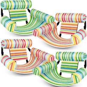 4 Packs Pool Floats Chair for Adult Hammock Inflatable Pool Lounge Chair Water Floating Chair for Swimming Pool Beach Party Lake Summer