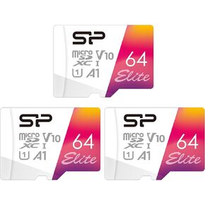 Silicon Power 3-Pack 128GB Elite UHS-I microSDXC Memory Card with SD Adapter