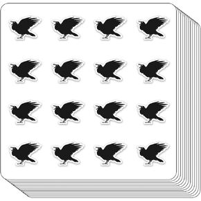ملصقات مخطط Raven Blackbird Crow ، 0.5 بوصة شهرية لفنون القصاصات صياغة 208 حزمة