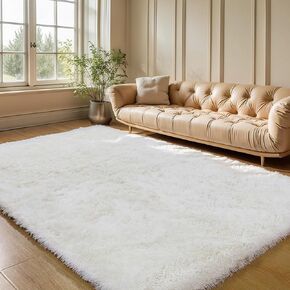 KCHOWUA 4x6 Unicorn Thick Fluffy Area Rug for Girls Bedroom,Rainbow Soft Shag Comfy Fuzzy Shaggy Pastel Rugs for Living Room,Thickened Washable Non Slip Kids Nursery Baby Boys Dorm Room Carpets