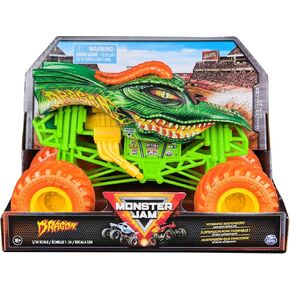 Monster Jam Series 23 Dragon Dragon Orange Wheels Monster Truck ، Collector Die-Cast Oper ، 1:24 ، ألعاب الأطفال للأولاد الذين تتراوح أعمارهم بين 3 سنوات وما فوق