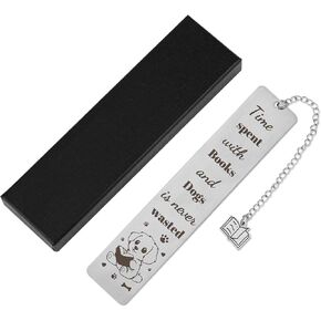 Dog Bookmark, Cute Stainless Steel Dog Paw Bookmarks Book Club Gifts for Students Teachers Animal Bookmark Book Accessories for Reading