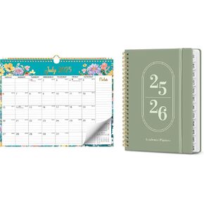 Calendar 2025-2026, Monthly Wall Calendar from July 2025 to December 2026 and Planner 2025-2026, Academic Year Weekly and Monthly Calender Planner