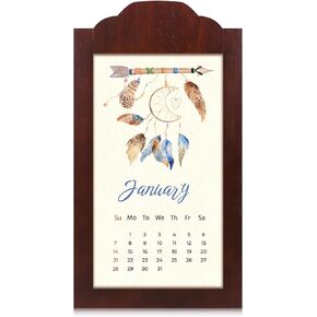 1 PCS Frame Calendar Frame ، 2025 الكلاسيكية الكبيرة خشب البلوط العمودي 13 3/8 "× 24" شماعات إطار التقويم لزينة الجدار (أسود)