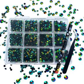 Crystal Bling 5mm Jelly ab Flatback Rhinestones Mixed 9 Color with Pick up Tool for DIY Crafts, Shoes, Tumbler,Cup yt-mx01