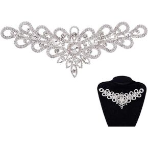 nbeads 2 pcs رقعة الفضة الراين ، زهرة الكريستال الزفاف أحجار الحفلات الحمر