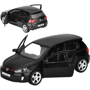 طراز سيارة فولكس فاجن جولف GTI Toy Car 1/36 Model Car Toys Metal Car Collectize مع Pret For Boys Children Age 3 + Year Old Gift (Black)