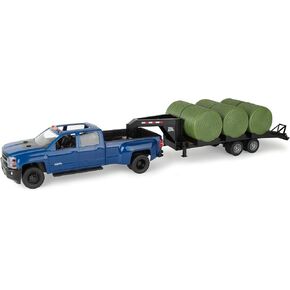 Big Farm Chevy Pickup Truck Tuy with Lights and Sounds - 1:16 - تتضمن لعبة Trailer و Deptive Tailgate - ألعاب شاحنات البناء للعب الداخلي والخارجي - تتراوح أعمارهم بين 3 سنوات وما فوق