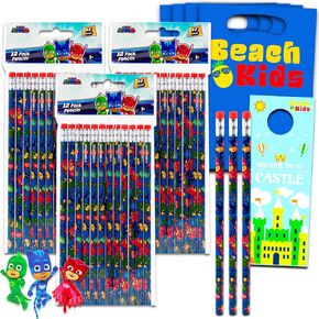 Disney 36 PC PJ أقنعة أقلام الرصاص للأطفال - PJ MANCKS School Supplies Bundle مع 36 PJ MANCKS ، وأكياس النهب ، والمزيد | PJ أقنعة الفصول اللوازم