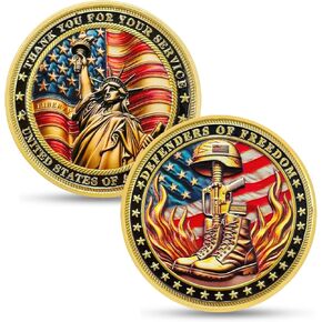 عملات التحدي العسكرية - 1 PCS تمثال من Liberty Veteran Veteran Challenge ، شكرًا لك على حماية عملاتنا العسكرية في الحرية لتكريم هدايا الأبطال العسكريين العسكريين بشكل كبير