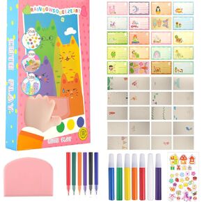 Boxob 35pcs مجموعة خدش Rainbow Art Fail