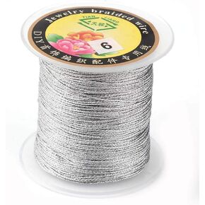Pandahall 54yards/Roll 3 Rolls Round Round Metallic Cord 12-PLY 1MM 1MM Tinsel String Craft Through Braided Throug