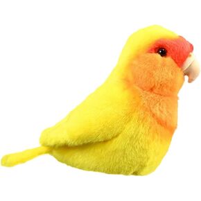 Realistic Yellow Peach Peony Parrot Plush, Kawaii Parrot Stuffed Animal, Soft Little Bird Stuffed Animal Pillows Girls Gifts Home Decor 5.5''