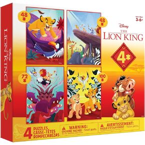 CEACO - 4 × 1 Multipack - Lion King - Multi Pjuzzaw Puzzle Pack -Puzzle -Challenging مثالية لليالي اللعبة - يختلف الحجم النهائي