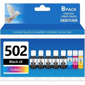 502 حبر أسود ET-2850 ET-3850 ET-15000 ET-4850 502 زجاجات إعادة ملء الحبر أسود متوافق مع ET 2850 ET 3850 ET-4760 ET-2760 ET-3830 ET 4850 ET-3843 2750 4750 3750 الطابعة