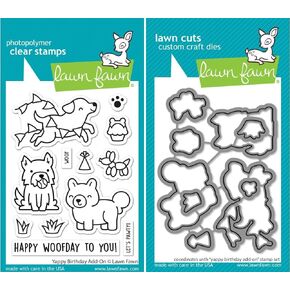 Fawn Fawn - Yappy Birthday Add -On على الطوابع والموت والجيب