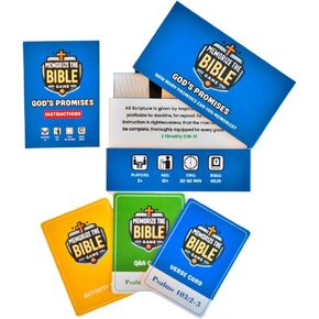 Fun & Easy Scripture Memorization Card Game for Families, Kids, Teens, Adults, Homeschoolers & Groups, Faith-Based Gift, Learn God’s Promises, Bible Trivia Game for Christians
