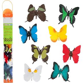 Safari Ltd. Butterflies Toob - تماثيل من طائرة شراعية حمراء ، ذيل سنطال ، كبريت برتقالي وبيضاء ، rovalis ، Papilio Garleppi & More - لعبة تعليمية للأولاد والبنات والأطفال الذين تتراوح أعمارهم بين 3+