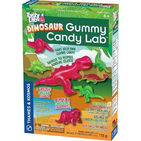 Thames & Kosmos Dinosaur Gummy Candy Lab ، Tasty Labs STEM Treept Kit ، اصنع صمغك على شكل ديناصور ، واستكشاف الكيمياء في الطهي ، وآمنة لتناول الطعام ، الذين تتراوح أعمارهم بين 6+ ، مصنوعة في الولايات المتحدة الأمريكية | 2 لغة VER ، EN/FR
