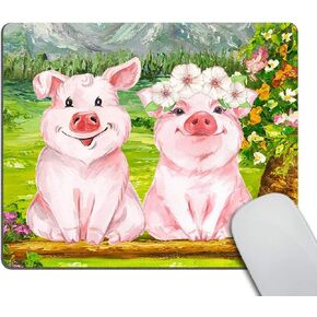 وسادة الماوس Smoooflly مضحك تصميم خنزير Mousepad غير انزلاق ألعاب الماوس من وسادات الماوس المستطيل 9.5 × 7.9 بوصة (240mmx200mmx3mm)