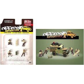 American Diorama Off-Road Adventure 2" 6 pc Diecast Set (4 Male Figures & 2 Accessories) Ltd Ed to 4800 pcs Worldwide for 1/64 Scale Models 76496