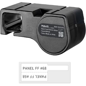 MakeID T-Flag/P-Flag PET Label Cartridge for Indoor/Outdoor Wire and Cable Labeling, Black on White - for D50 Label Printer