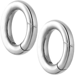 925 Sterling Silver Oval Jewelry Clasps, 2pcs Oval Spring Clasp, Spring Bail Clasp Rings, Necklace Enhancer Shortener, Shortener Clip Carabiner for Women Bracelet Jewelry Making