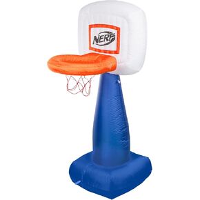 NERF Airhoop Kids Kids Lovelableball Hoop Set - Fructant Blow Up Youth Mini Hoop + Foam Basketball - قم بتوصيل التضخم في 10 ثوانٍ - 4.5 قدم سلة لعبة الأطفال + 5 بوصة الكرة المصغرة