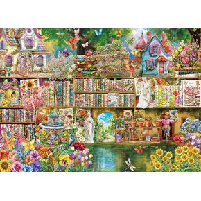 لغز حديقة ملون للبالغين 1000 قطعة ، منزل خيال Flower Flower Fairy Jigsaw ، تحدي كتاب Breatfly Ploral Puzzle