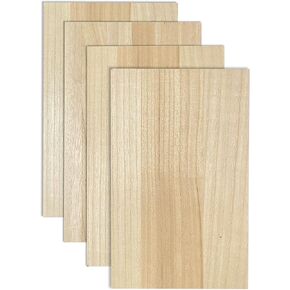 4 Pack Veneered MDF Double Sided Paulownia Wood,MDF Core,6.4mm 1/4th Inch, 10"x16" Unfinished Wooden Canvas Boards Signs for Engraving Painting Crafts