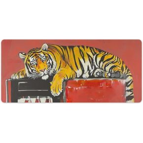 Tiger كبير الماوس لوحة ألعاب Mousepad مضحك Retro Red Animal Desk Mousepad ممتدة لوحة مفاتيح لوحة مكتب منظمي مكتب وملحقات 30 × 60 سم