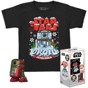 بوب فونكو جيب! & tee: Star Wars - Holiday R2D2 - Metallic - Extra Large - (XL) - T -Shirt - ملابس مع Minifigure القابلة للتحصيل - فكرة هدية - ألعاب وأكمام قصيرة للبالغين للجنسين الرجال