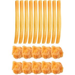 Ganazono 20pcs شذرات الدجاج الاصطناعية مزيفة نموذج الدجاج المقلي مزيفة شريط البطاطس المقلية لديكور المطبخ عرض الأسواق الدعائم