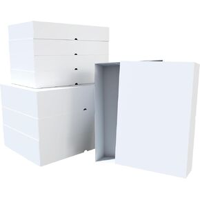 12 حزمة صناديق هدايا كبيرة كبيرة مع أغطية للهدايا ، 17 × 11 × 4 بوصة و 14.75x9.5x2.5 بوصة أبيض كبير الفراغ الفارغ قابلة للطي الصناديق للهدايا ، صناديق رداء صناديق رداء العميقة العميقة ، صناديق ثنائية الصناديق