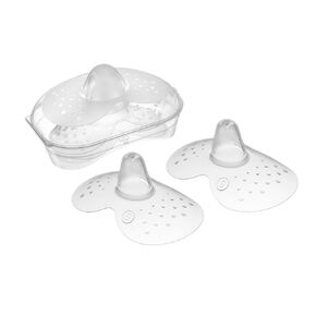 MAM Breastfeeding Nipple Shields with Sterilizing Storage Case, Nipple Shields for Nursing Newborn, Size 2 Medium, 2-Count, Clear