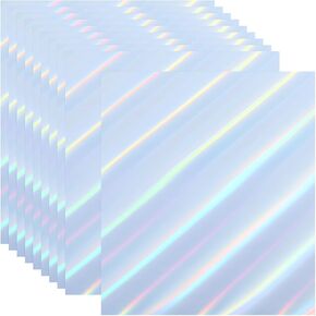 Patikil 11.7x8.2 "ورق ملصق ثلاثي الأبعاد قابلة للطباعة ، 20pcs A4 ملصقات فينيل ورق ثلاثي الأبعاد ملصقات مقاومة للماء قوس قوس قزح لامع لطابعة ليزر الحبر ، نمط الضوء المائل