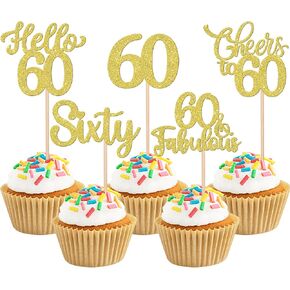 30pcs سعيد 65 عيد ميلاد كب كيك أعلى اللمعان مرحبا 65 الرائعة خمسة وستين هتافات ل 65 سنة يعود إلى كب كيك لاعبين لعيد الميلاد السادس عشر الذكرى السنوية