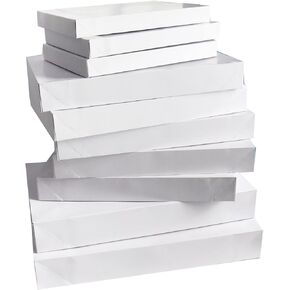 FZOPO White Gift Boxes with Lids for Graduation, Birthdays and All Occasions, (10-Count,2 Large 5 Medium 3 Small)