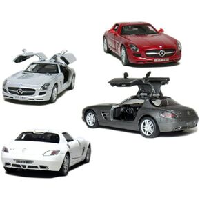 مجموعة من 4: 5 "مرسيدس بنز SLS AMG 1:36 مقياس (رمادي/أحمر/فضي/أبيض)