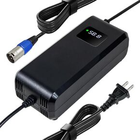 YZPOWER 52V Lithium Battery Charger 58.8V 4A محول شاحن الطاقة الذكي مع شاحن شاحن RAPID SMAND مع عرض 14S 51.8V 52V LI-ION (4A (GX16-3))